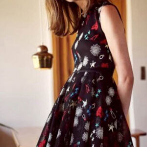 Maje Rachel Black Mesh Mini Dress - Embroidered Hearts & Lipsticks, Size S small